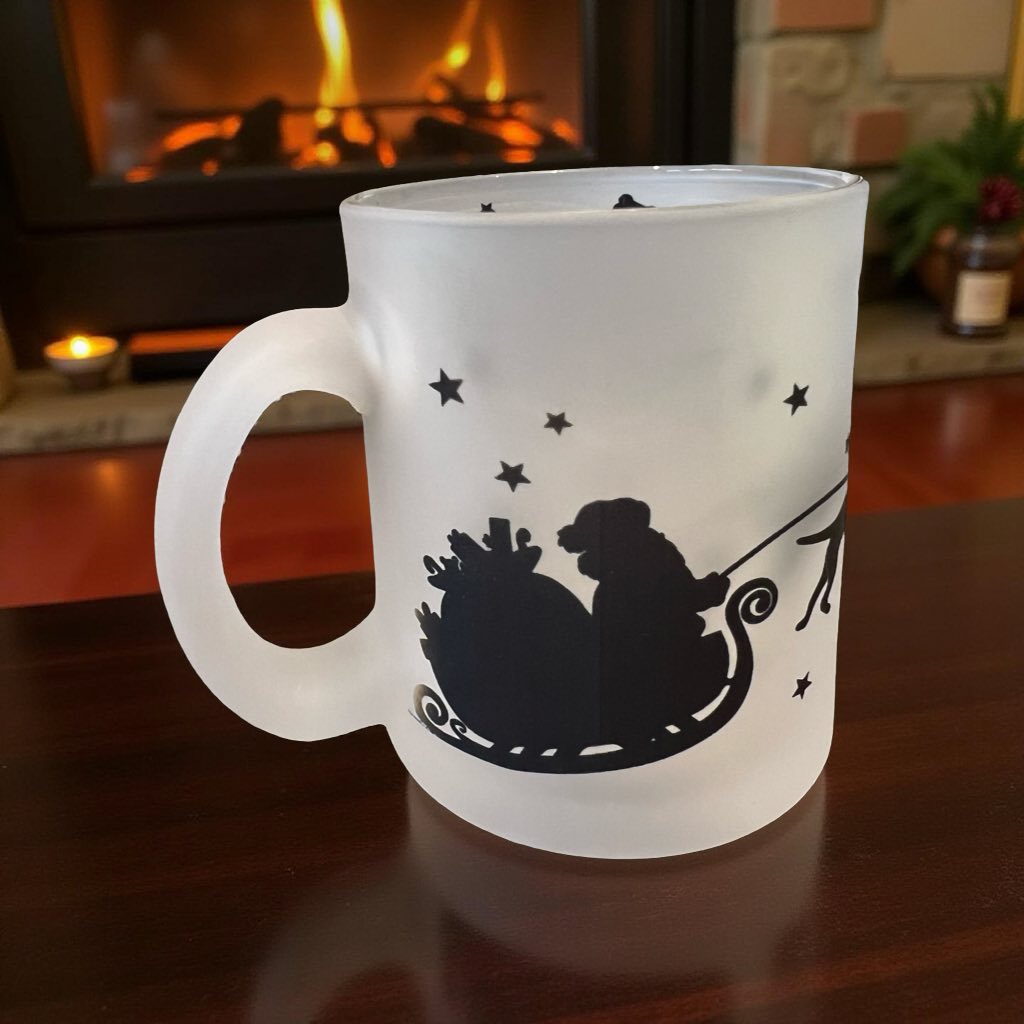 Frosted Santas Sleigh Glass