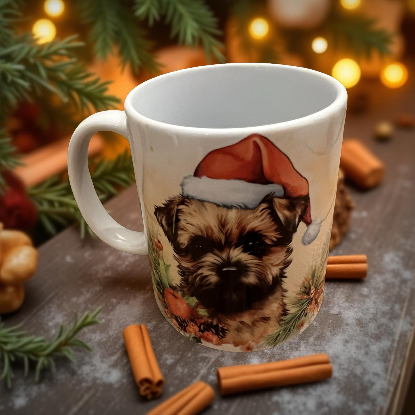 Christmas Border Terrier Dog Mug