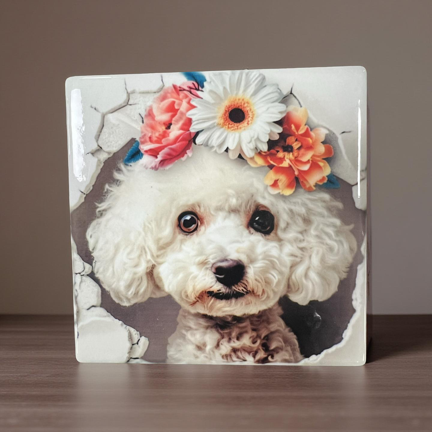 Miniature Poodle Ceramic Coaster