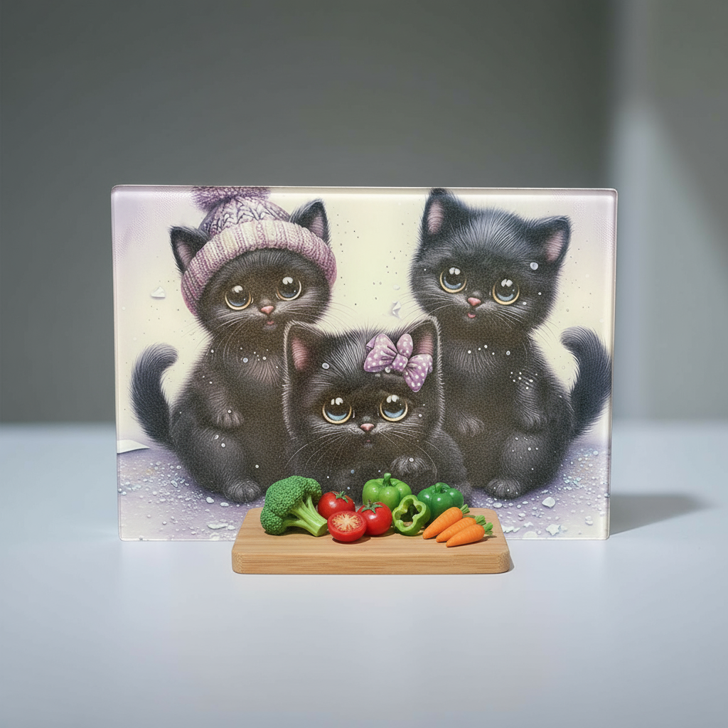 Black Cat Glass Cutting Board