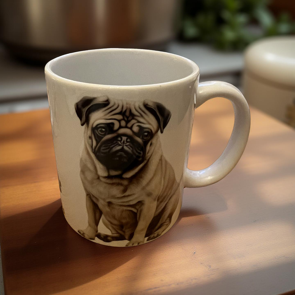 Tan Pug Dog Mug