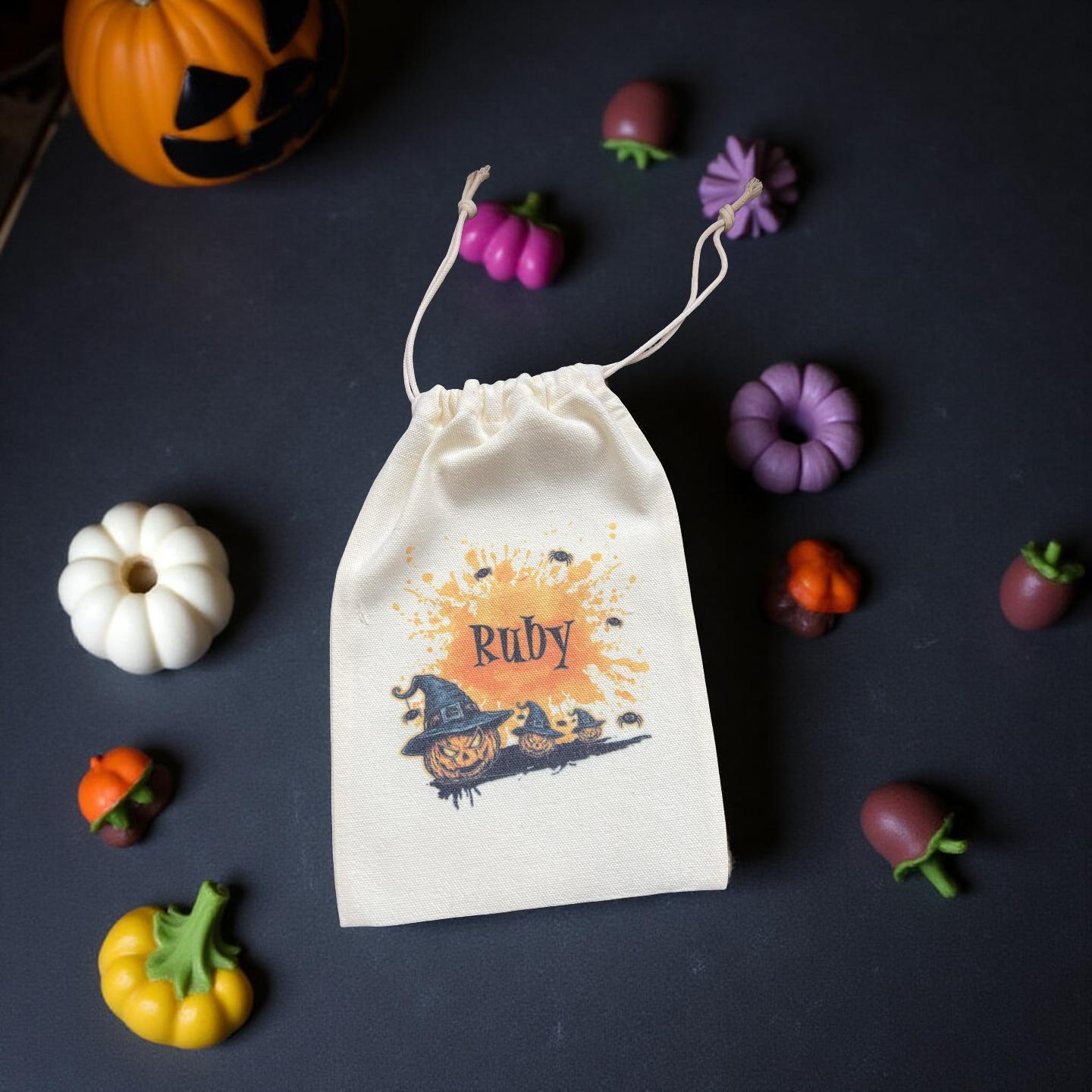 Personalised Trick or Treat Drawstring Bag
