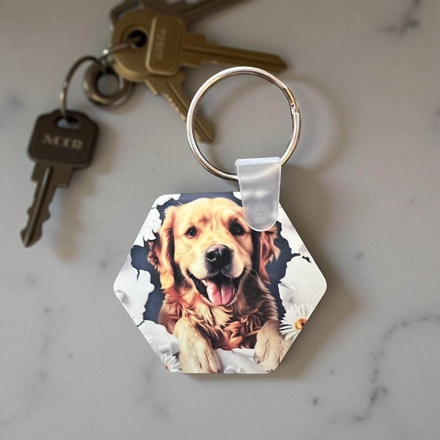 Golden Retriever Keyring