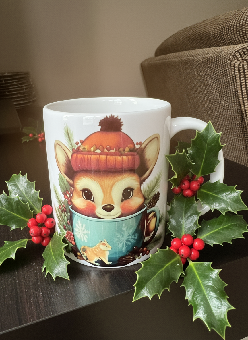 Christmas Woodland Deer Mug